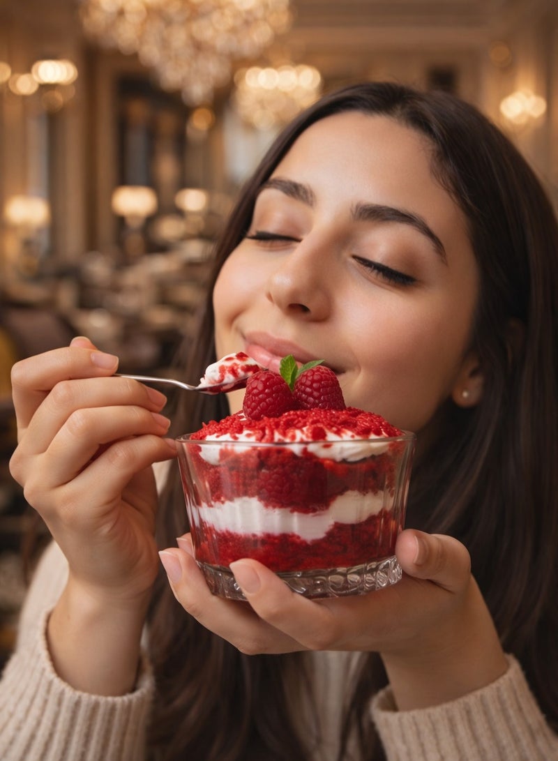 Crystal Glass Bowls Set of 4 – Ribbed Pattern with Diamond-Cut Base, Durable & Multipurpose for Snacks, Salads, Fruits, and Desserts - Image 4